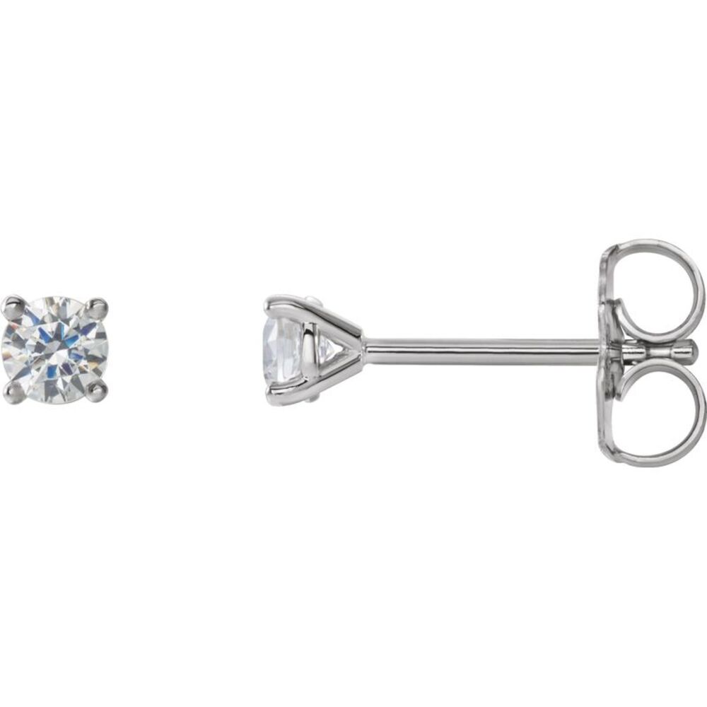 14k White 1/4 Ctw Lab-Grown Diamond 4-Prong Stud … - image 8